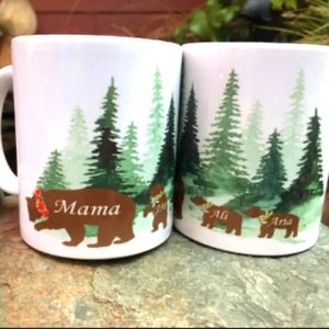 mama bear,bear and baby cubs mug, baby bears, expecting mothers,custom